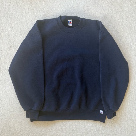 Vintage Russel Athletic Sweatshirt Mens XL Blue Blank Crewneck Pullover 90s - Picture 1 of 7